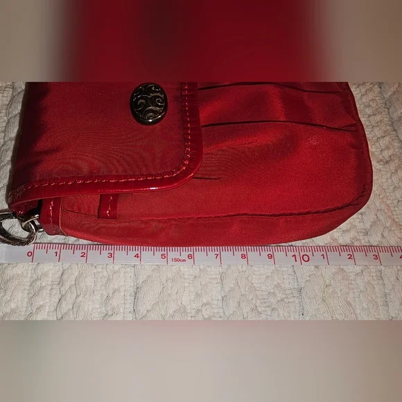 Brighton Mini Crossbody Lightweight Nylon Red Shoulder Wallet - Picture 12 of 15